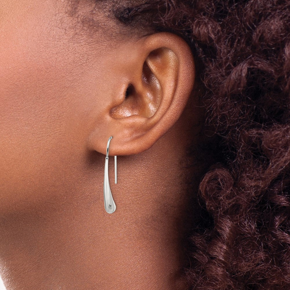 QE6840 Sterling Silver Teardrop Wire Earrings