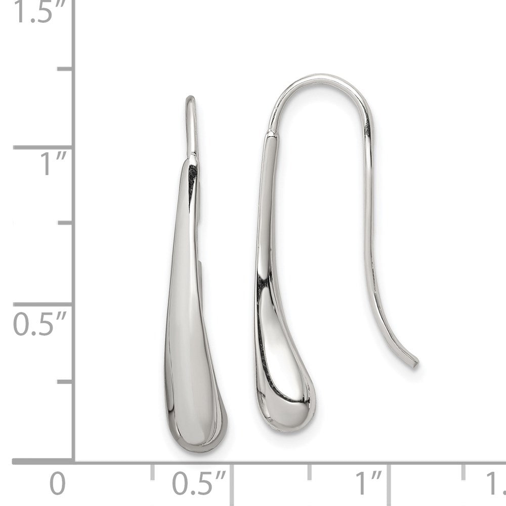 QE6840 Sterling Silver Teardrop Wire Earrings