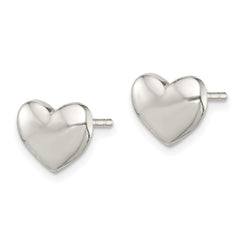 QE6867 Sterling Silver Polished Heart Post Earrings