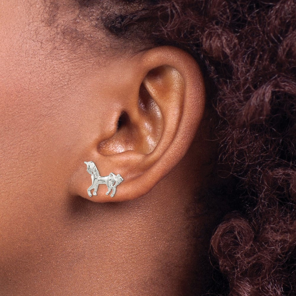 QE687 Sterling Silver Unicorn Mini Earrings