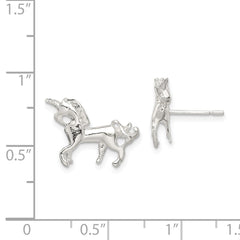 QE687 Sterling Silver Unicorn Mini Earrings