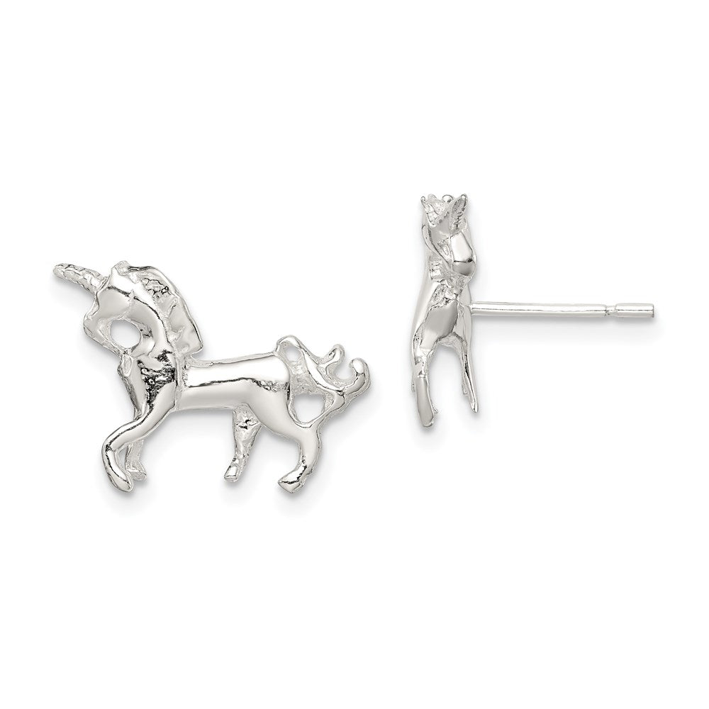 QE687 Sterling Silver Unicorn Mini Earrings