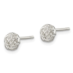 QE6871 Sterling Silver Polished Celtic Knot Post Earrings
