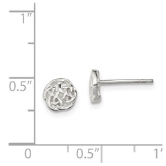 QE6871 Sterling Silver Polished Celtic Knot Post Earrings