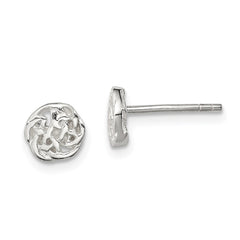 QE6871 Sterling Silver Polished Celtic Knot Post Earrings