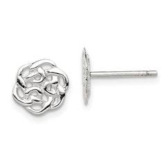 QE6873 Sterling Silver Polished Celtic Knot Post Earrings
