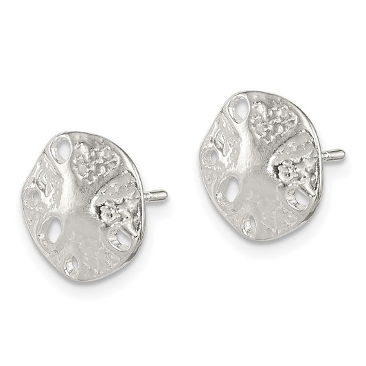 QE689 Sterling Silver Sand Dollar Mini Earrings
