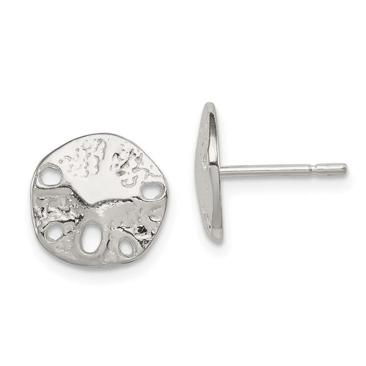QE689 Sterling Silver Sand Dollar Mini Earrings