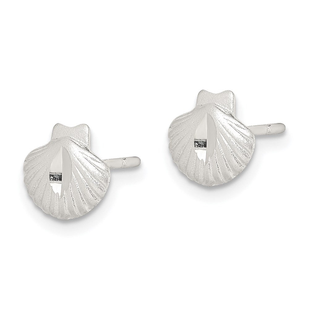 QE690 Sterling Silver Shell Mini Earrings