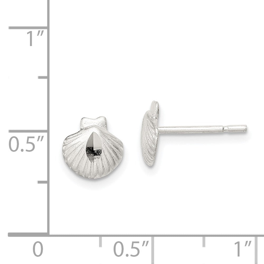 QE690 Sterling Silver Shell Mini Earrings