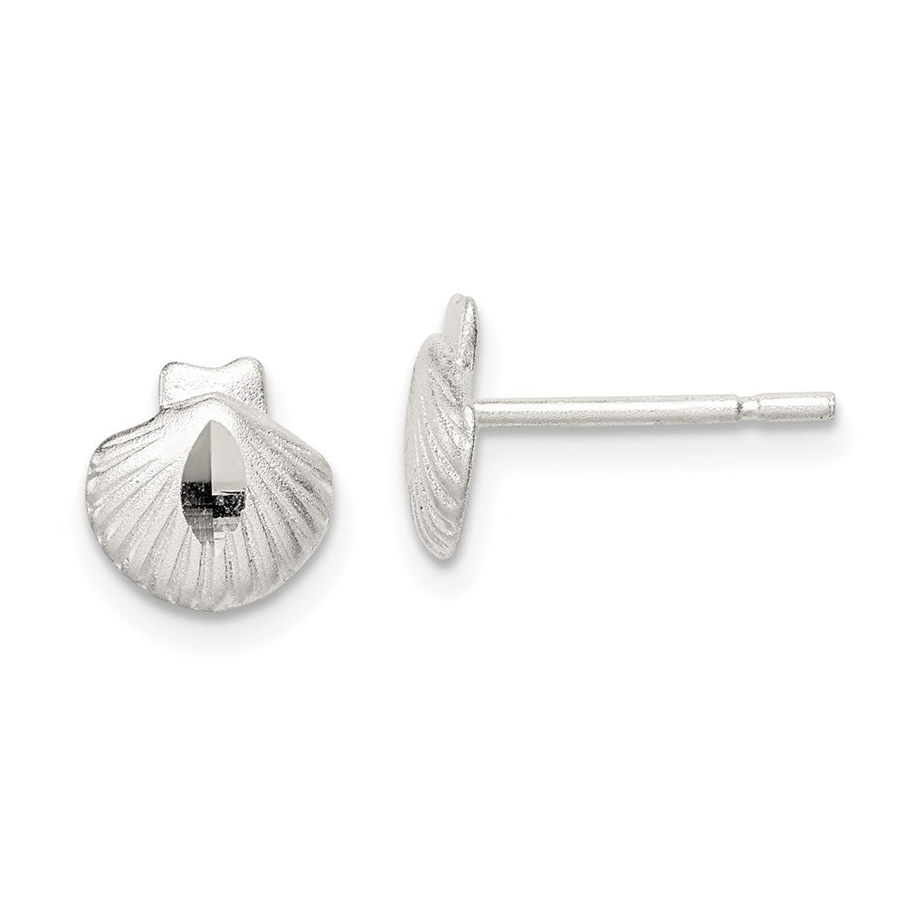 QE690 Sterling Silver Shell Mini Earrings