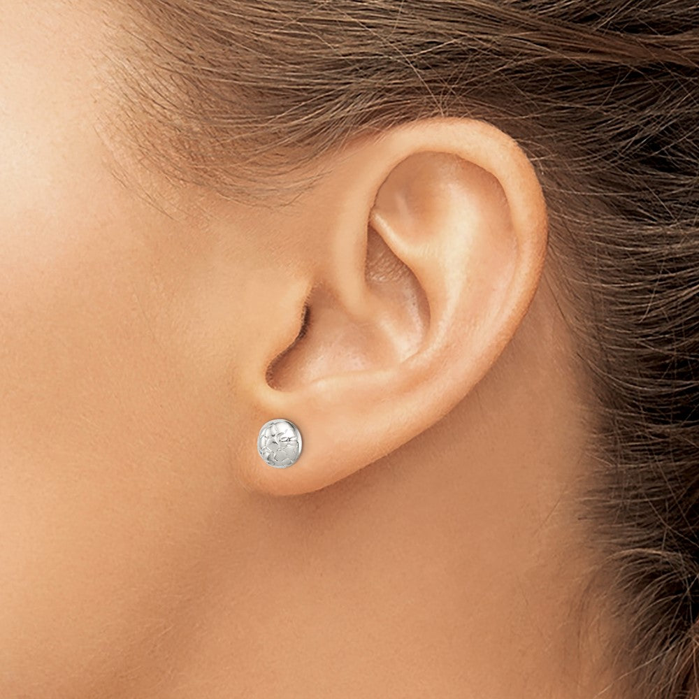 QE692 Sterling Silver Soccer Ball Mini Earrings
