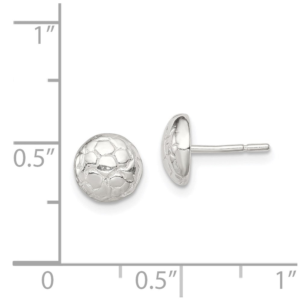 QE692 Sterling Silver Soccer Ball Mini Earrings