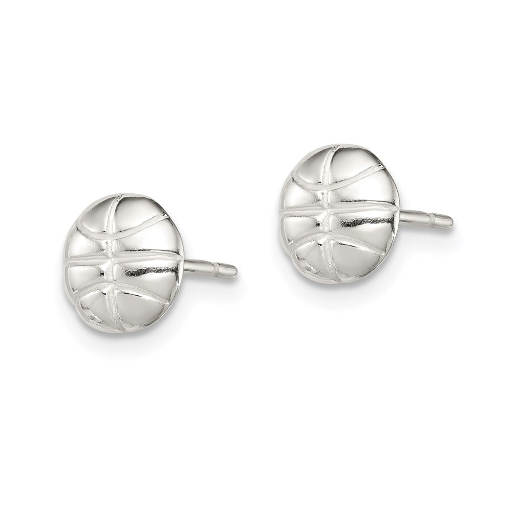 QE694 Sterling Silver Basketball Mini Earrings