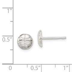 QE694 Sterling Silver Basketball Mini Earrings