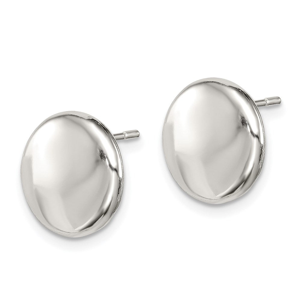 QE7100 Sterling Silver Polished Button Post Earrings