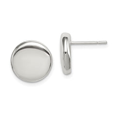 QE7100 Sterling Silver Polished Button Post Earrings