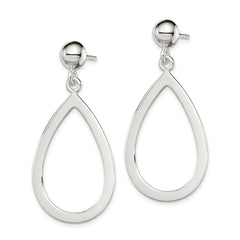 QE7208 Sterling Silver Polished Teardrop Post Dangle Earrings