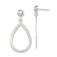 QE7208 Sterling Silver Polished Teardrop Post Dangle Earrings