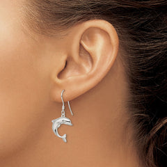 QE76 Sterling Silver Dolphin Earrings