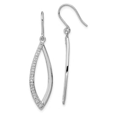 QE7808 Sterling Silver Rhodium Diam. Dangle Earrings