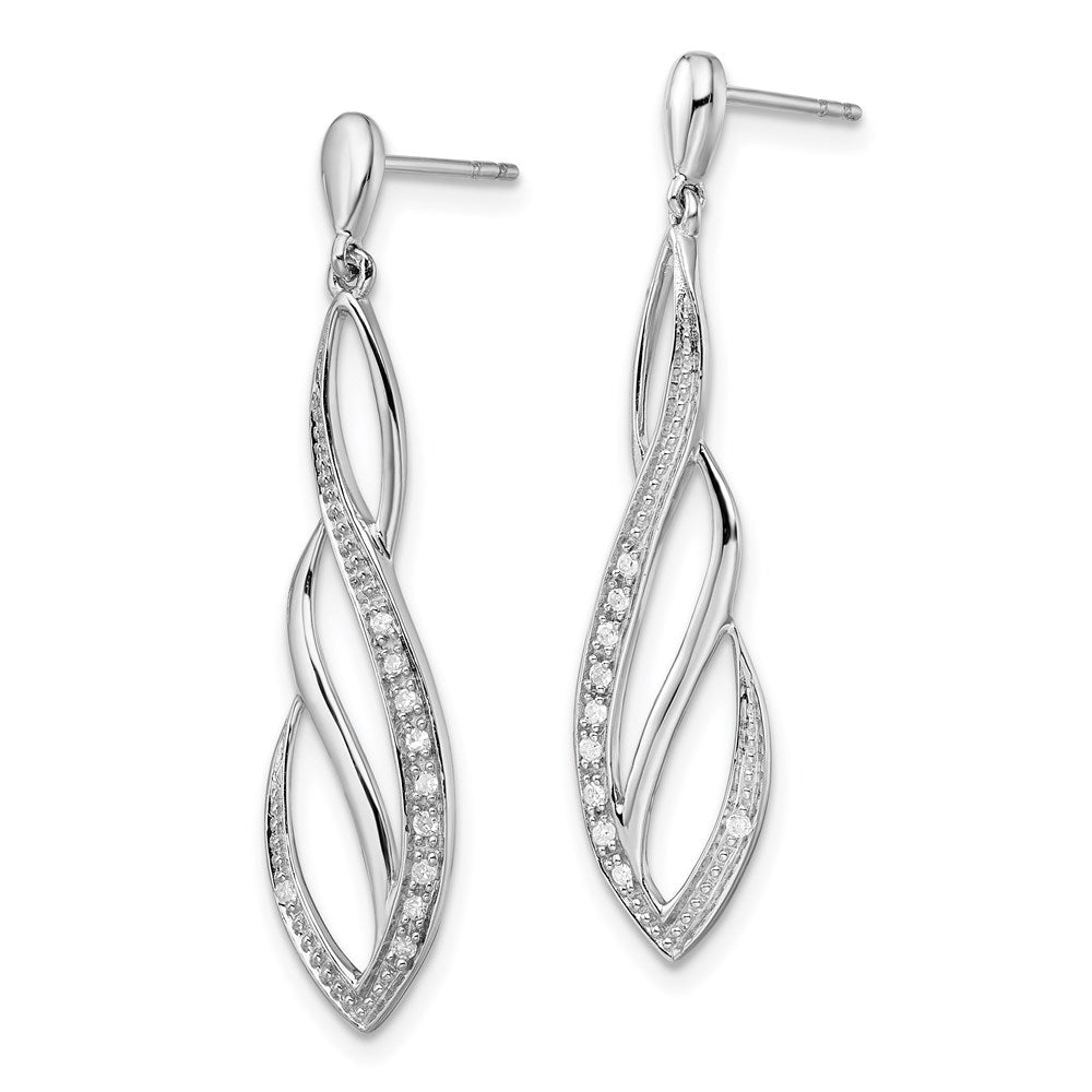 QE7816 Sterling Silver Rhodium Diam. Dangle Post Earrings