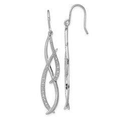 QE7826 Sterling Silver Rhodium Diam. Dangle Earrings