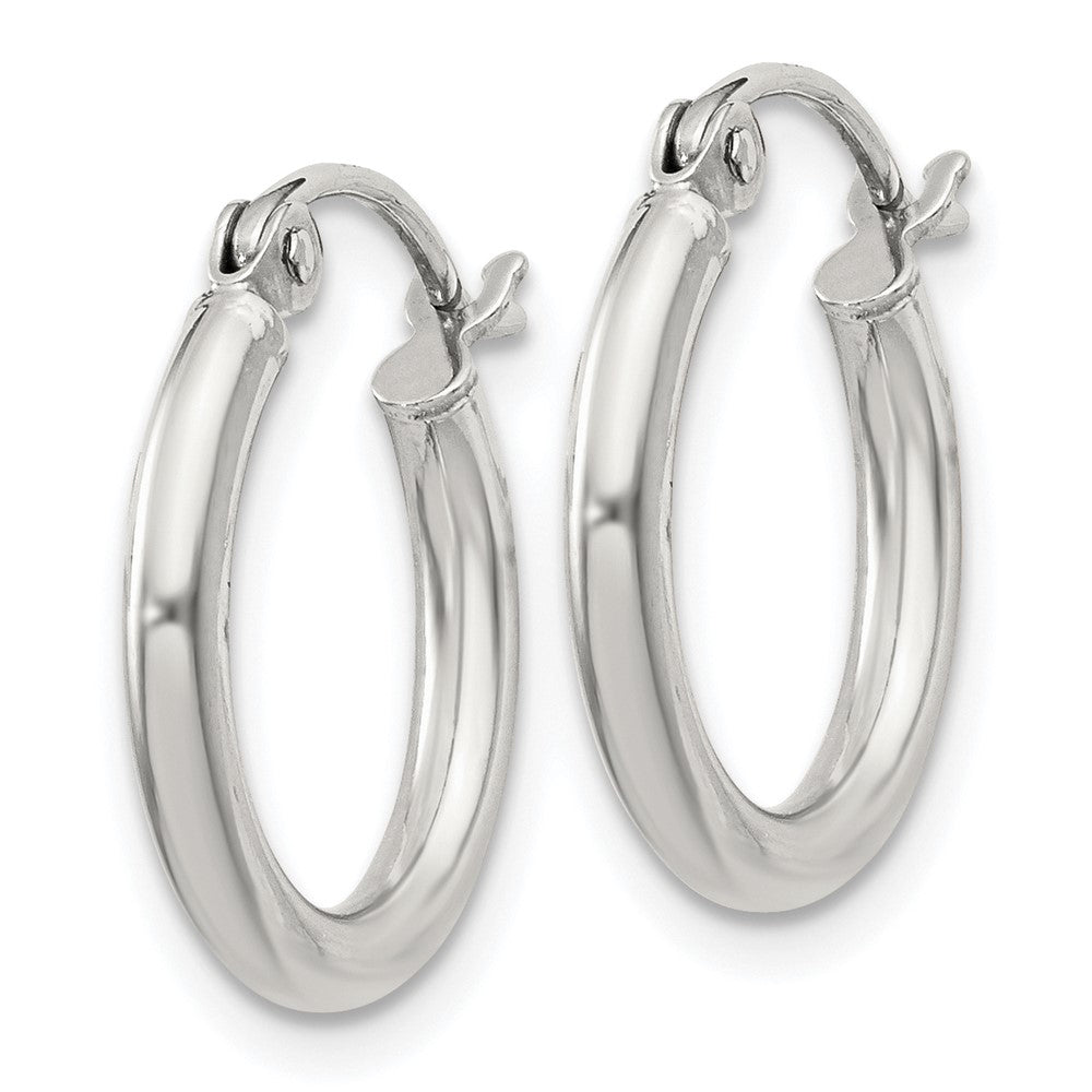 QE797SP Sterling Silver 2mm Round Hoop Earrings