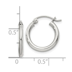 QE797SP Sterling Silver 2mm Round Hoop Earrings