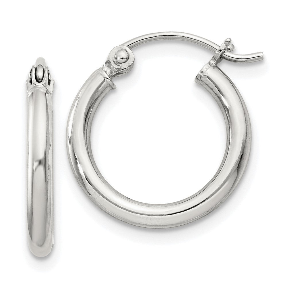 QE797SP Sterling Silver 2mm Round Hoop Earrings
