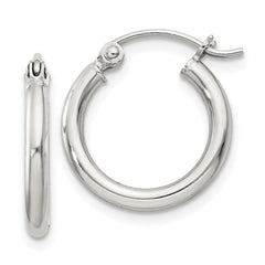 QE797SP Sterling Silver 2mm Round Hoop Earrings