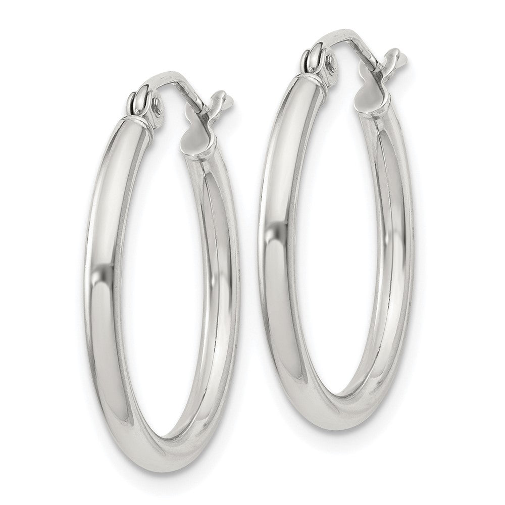 QE798SP Sterling Silver 2mm Round Hoop Earrings