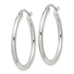 QE800SP Sterling Silver 2mm Round Hoop Earrings