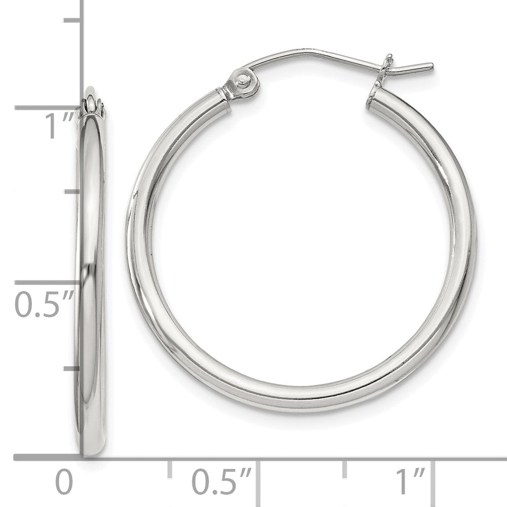 QE800SP Sterling Silver 2mm Round Hoop Earrings