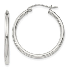 QE800SP Sterling Silver 2mm Round Hoop Earrings