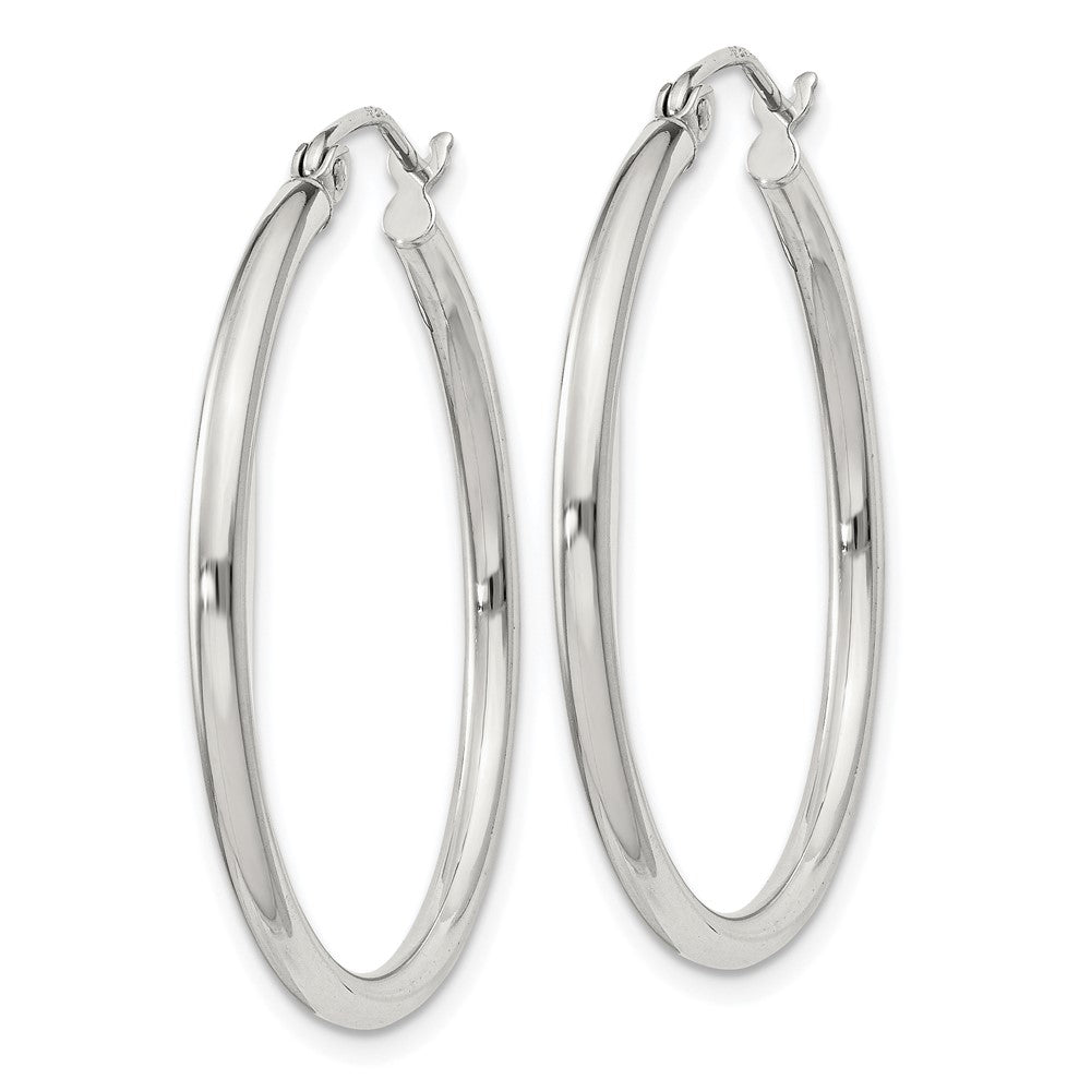 QE802SP Sterling Silver 2mm Round Hoop Earrings