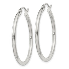 QE802SP Sterling Silver 2mm Round Hoop Earrings