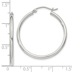 QE802SP Sterling Silver 2mm Round Hoop Earrings