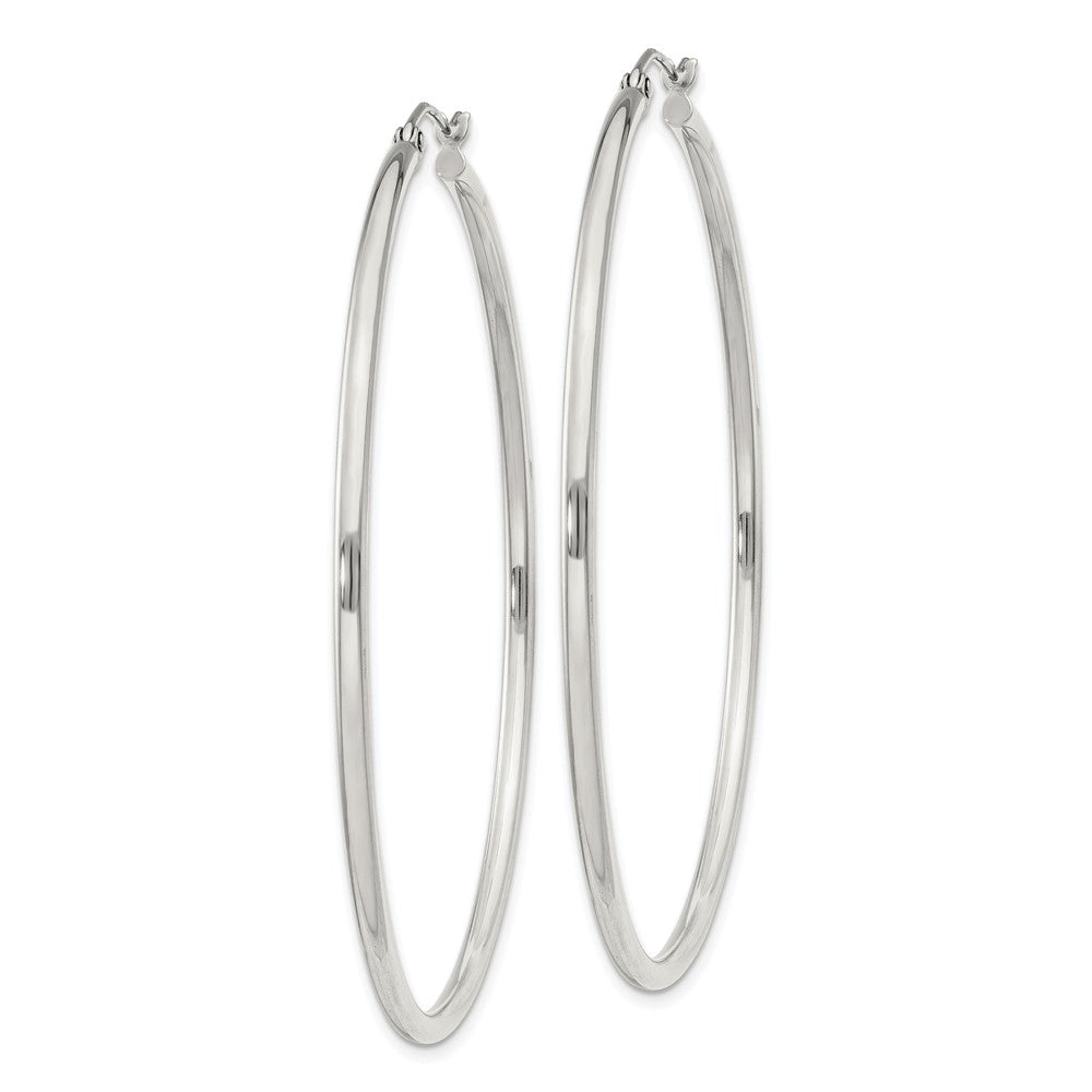 QE803SP Sterling Silver 2mm Round Hoop Earrings