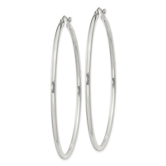 QE803SP Sterling Silver 2mm Round Hoop Earrings