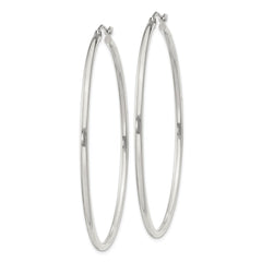 QE803SP Sterling Silver 2mm Round Hoop Earrings