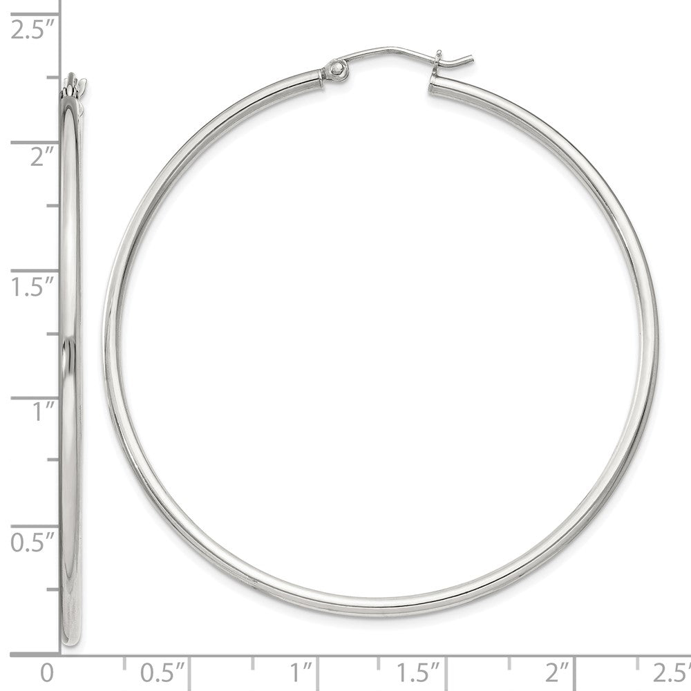 QE803SP Sterling Silver 2mm Round Hoop Earrings