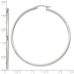 QE803SP Sterling Silver 2mm Round Hoop Earrings