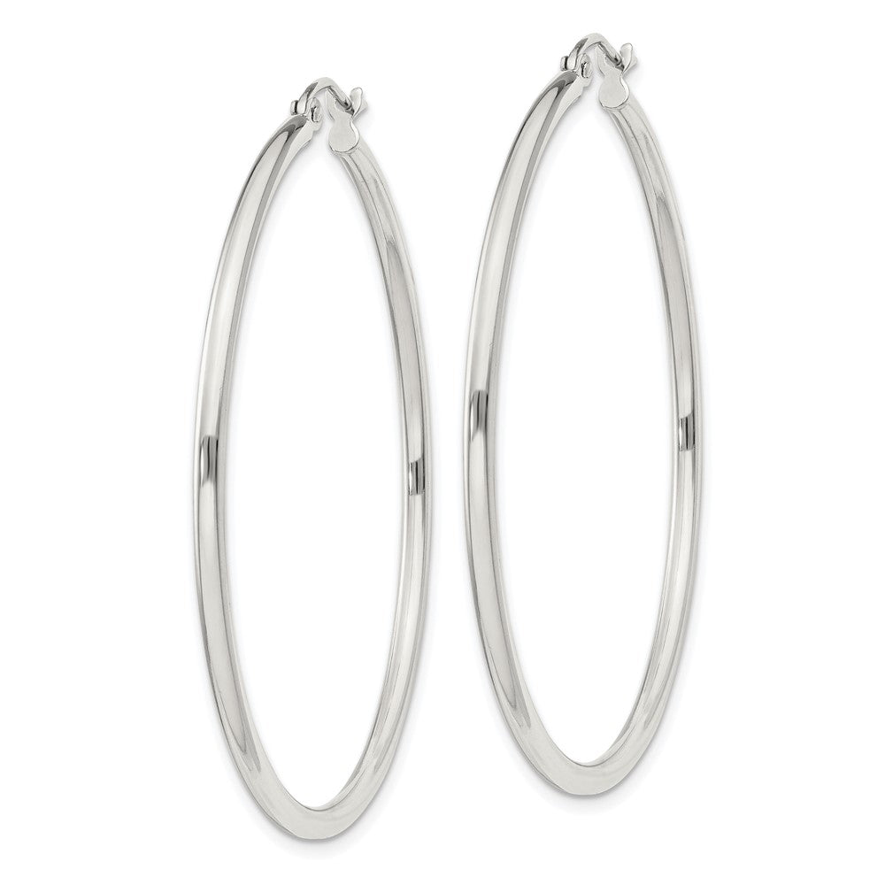 QE804SP Sterling Silver 2mm Round Hoop Earrings