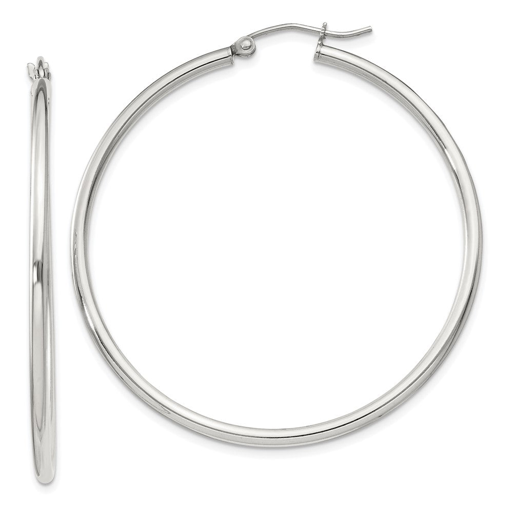 QE804SP Sterling Silver 2mm Round Hoop Earrings