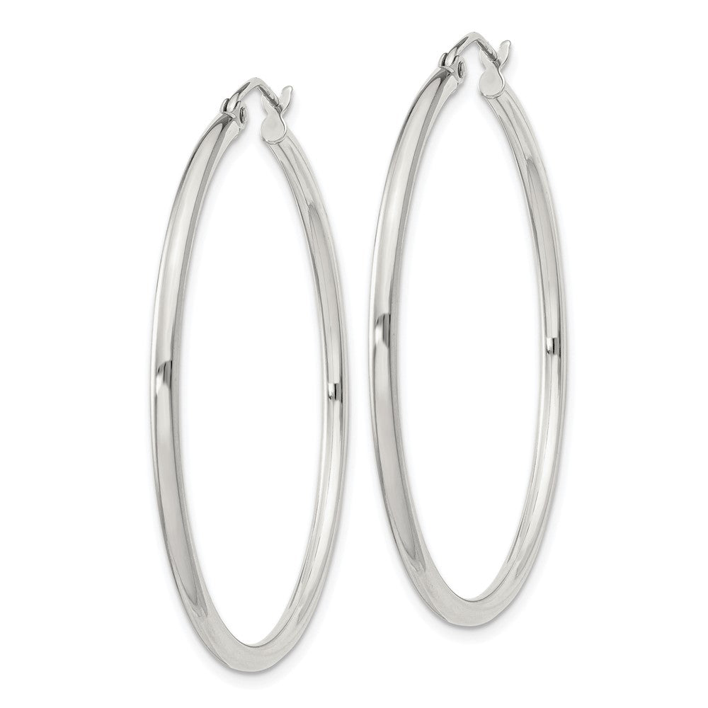 QE805SP Sterling Silver 2mm Round Hoop Earrings