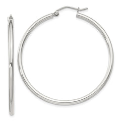 QE805SP Sterling Silver 2mm Round Hoop Earrings