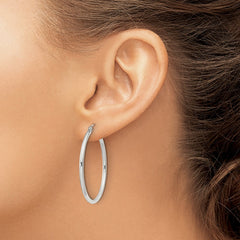QE806SP Sterling Silver 2mm Round Hoop Earrings