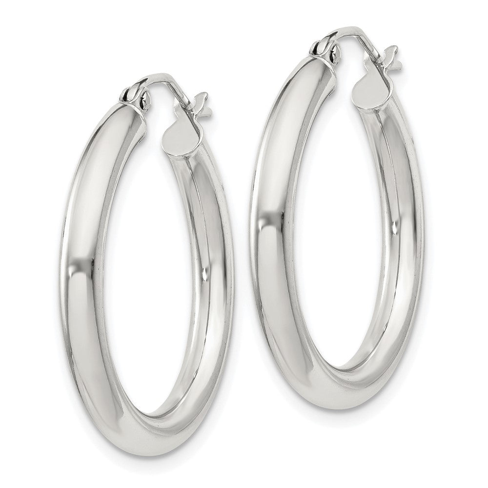 QE808SP Sterling Silver 3mm Round Hoop Earrings