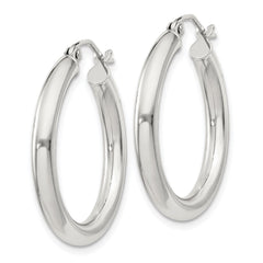 QE808SP Sterling Silver 3mm Round Hoop Earrings